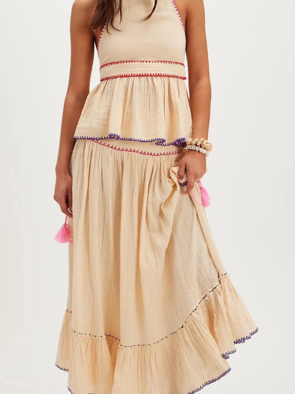 Free People Island Time Embroidered Skirt Set   XS